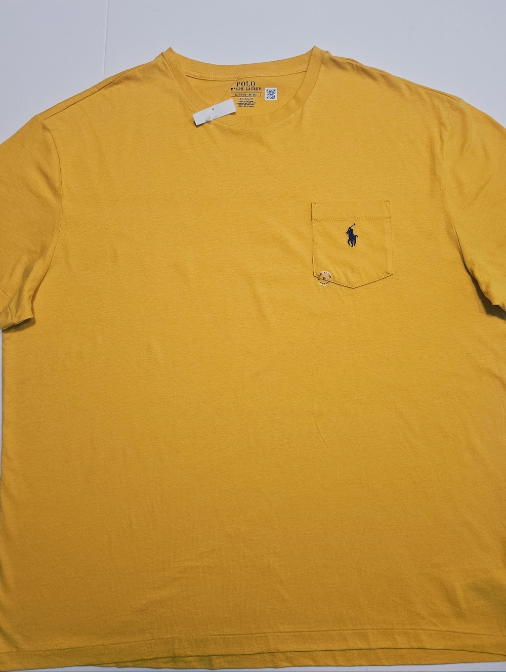 NWT Polo Ralph Lauren Men's Classic Fit Pocket T-Shirt Yellow XL